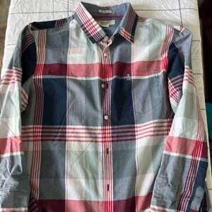 Penguin Button Down Shirt Red/Blue